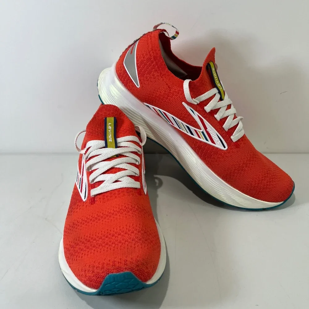 Brooks Levitate StealthFit 6 Running Shoes Womens 9.5 Orange Striped Athletic